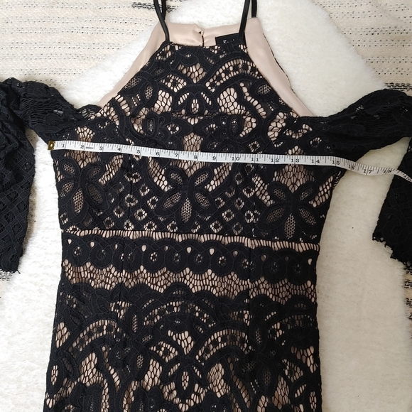 BARDOT Mila lace cold shoulder dress S - Picture 12 of 15